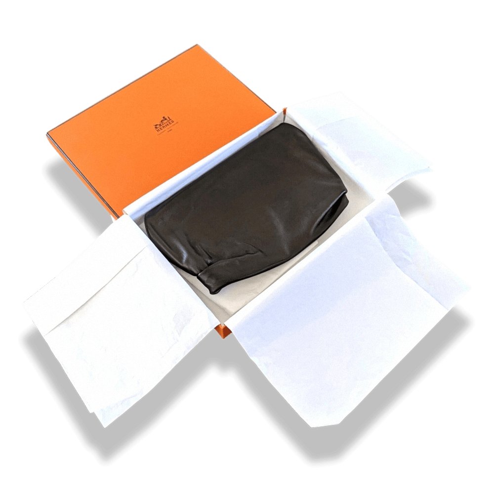Hermes Unisex Black Lambskin COL FICHU AGNEAU PLUME Rodeo Bandana Texas Look, BNWTIB! - poupishop