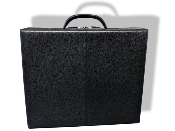 Hermes Unisex Black Vache Liegee VALISE HERLIGHT 24 MM CASE with Carry Co, Superb! - poupishop