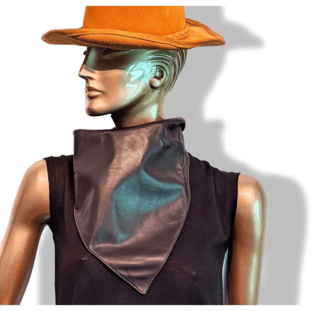 Hermes Unisex Dark Brown Lambskin COL FICHU AGNEAU PLUME Rodeo Bandana Texas Look, BNWTIB! - poupishop