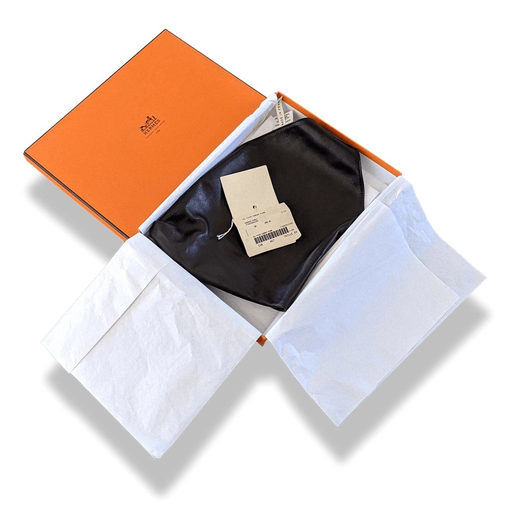 Hermes Unisex Dark Brown Lambskin COL FICHU AGNEAU PLUME Rodeo Bandana Texas Look, BNWTIB! - poupishop