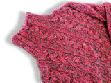 Hermes Unisex Fuchsia/Gris Tricot 89% Cashmere Oversized chunky cable knit sweater, XXL - poupishop