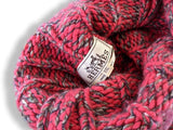 Hermes Unisex Fuchsia/Gris Tricot 89% Cashmere Oversized chunky cable knit sweater, XXL - poupishop