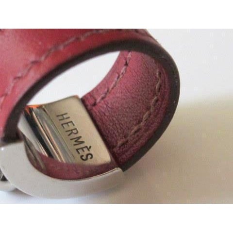 Hermes Unisex Red Leather/Ag Colllier de Chien CDC Ring, Box! - poupishop