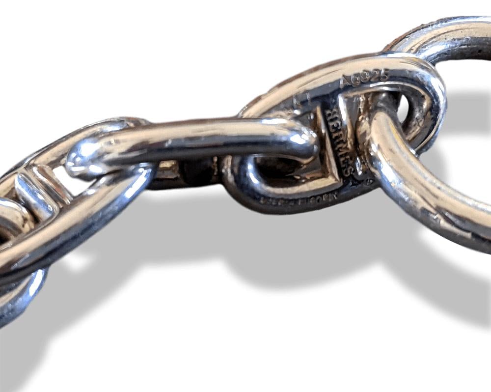 Hermes Unisex Sterling Silver 925 CHAINE D'ANCRE MM Bracelet Size XL, NWTIB! - poupishop