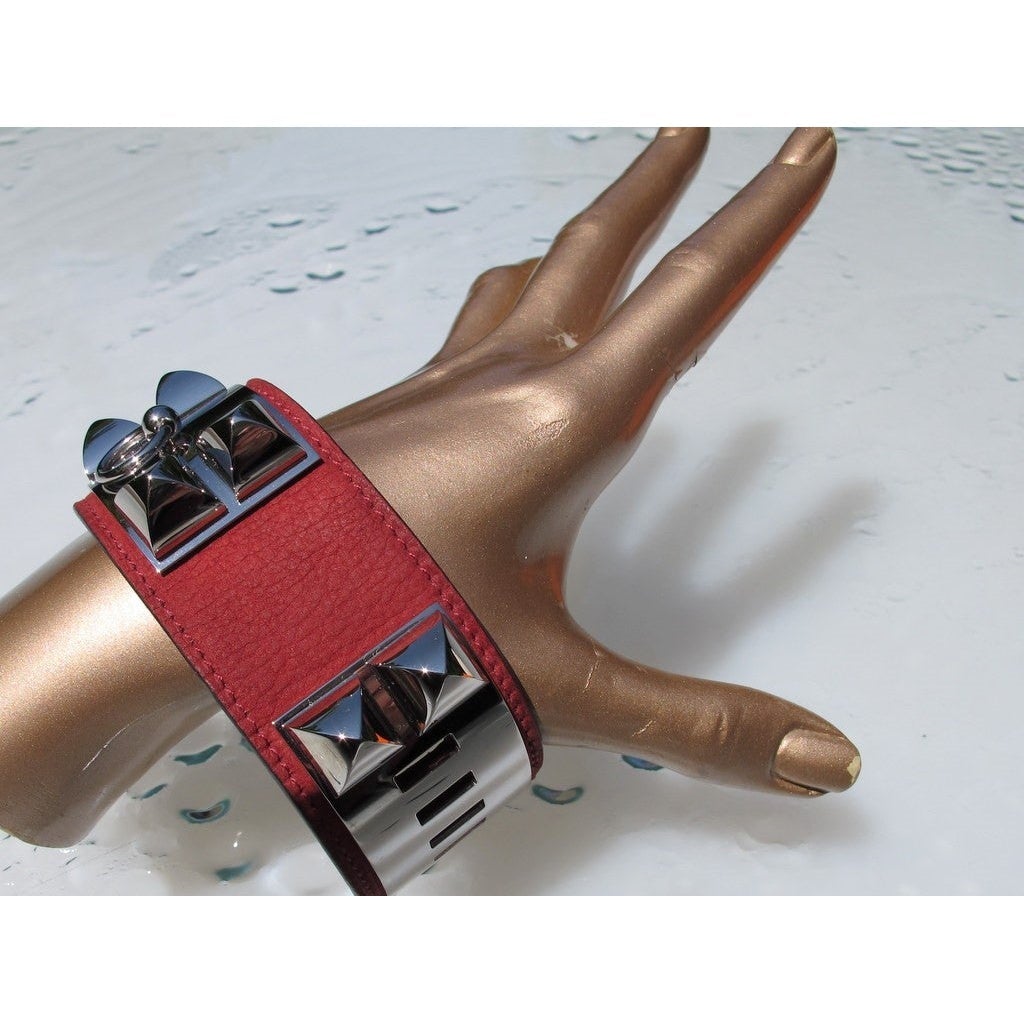 Hermes Veau Doblis Silver Collier de Chien Unisex Bracelet CDC, NIB! - poupishop