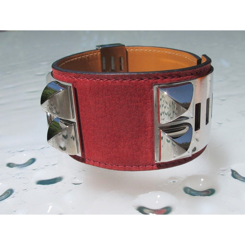 Hermes Veau Doblis Silver Collier de Chien Unisex Bracelet CDC, NIB! - poupishop