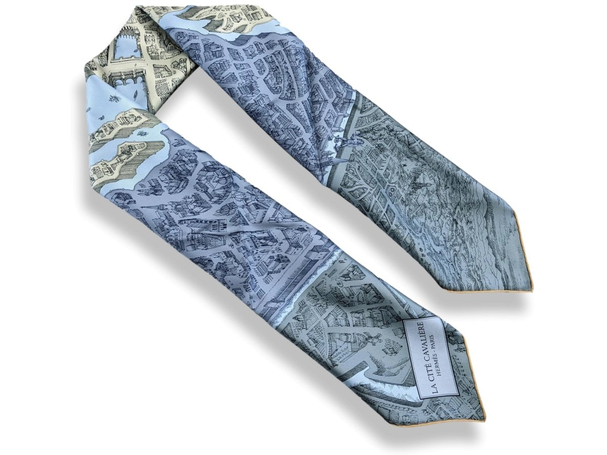 Hermes Vert/Argile/Gris LA CITE CAVALIERE by Octave Marsal Twill 90cm, BNWT! - poupishop