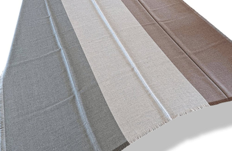 Hermes Vey Chic Grey/Brown Fringed Cashmere Shawl from the Men Collection, BNWTIB! - poupishop