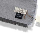 Hermes Vey Chic Grey/Brown Fringed Cashmere Shawl from the Men Collection, BNWTIB! - poupishop