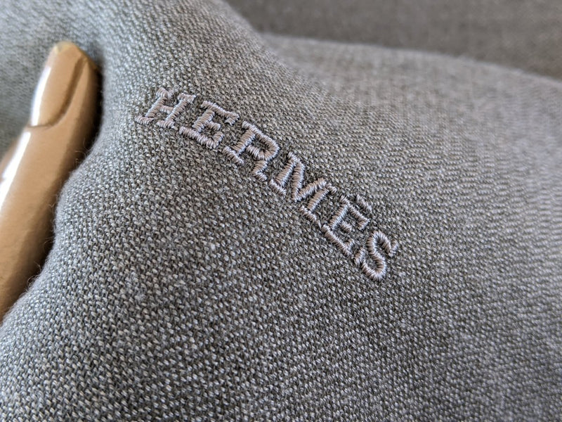 Hermes Vey Chic Grey/Brown Fringed Cashmere Shawl from the Men Collection, BNWTIB! - poupishop