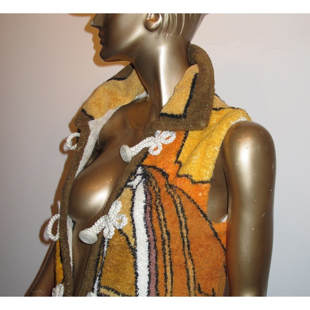 Hermes Vintage 1960s Cotton Terry Tribord Long Beach Tunic, Sz 40, Rare! - poupishop