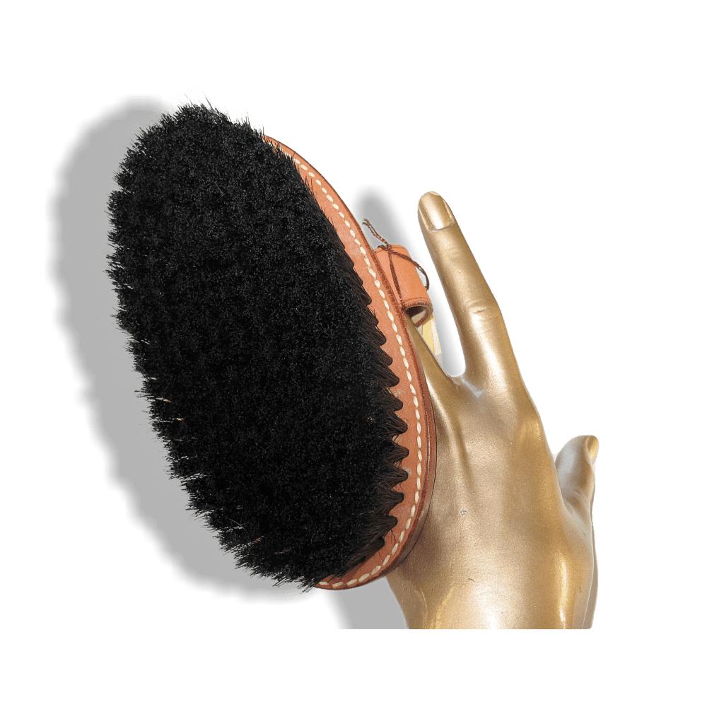 Hermes Vintage 1960s Leather/Silk Horse Soft Body Brush Rare, NWT! - poupishop