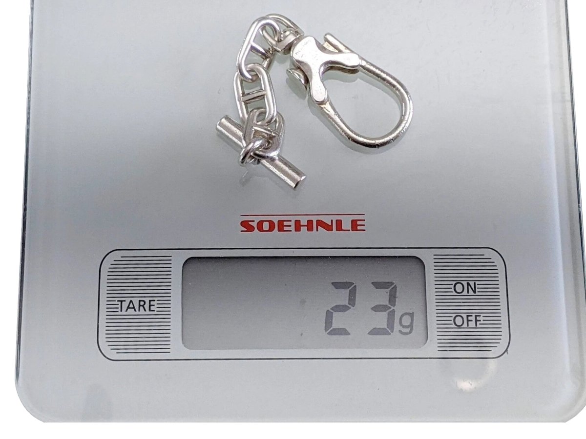 Hermes Vintage 1970s Sterling Silver 925 Chaine D'Ancre Key Ring