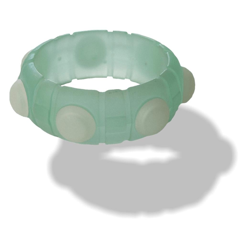 Hermes Vintage 1974 Green Resine Amazone Perfume Bangle Bracelet, Rare! - poupishop