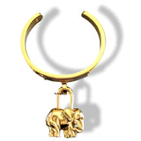 Hermes Vintage 1980s Plated gold ELEPHANT Cadena Padlock Charm GHW, Rare! - poupishop