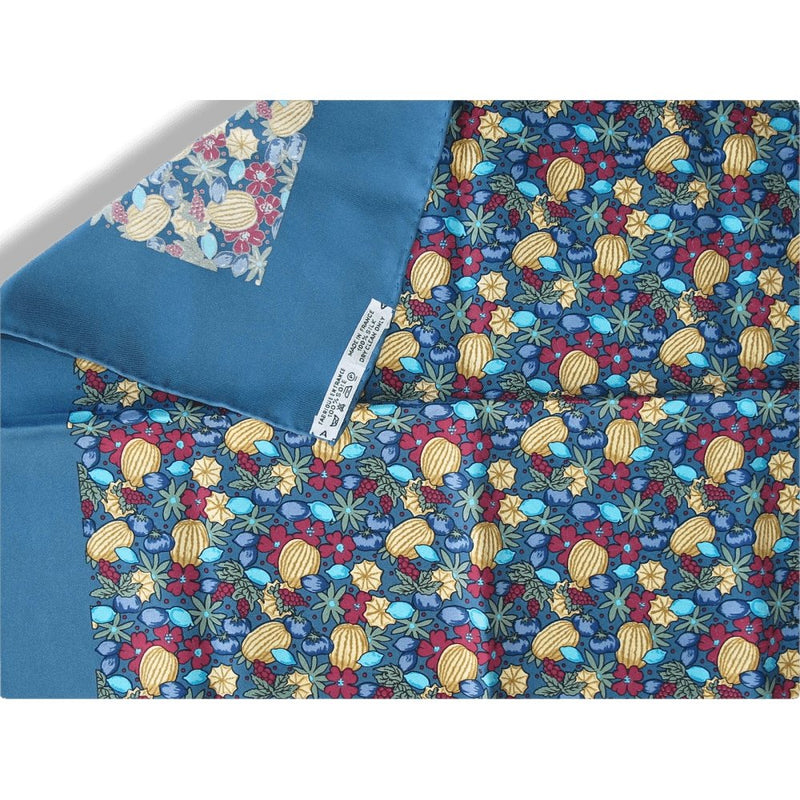 Hermes Vintage 1990cms Coloquintes Printed Set Twill Silk Gavroche & Tie, New! - poupishop