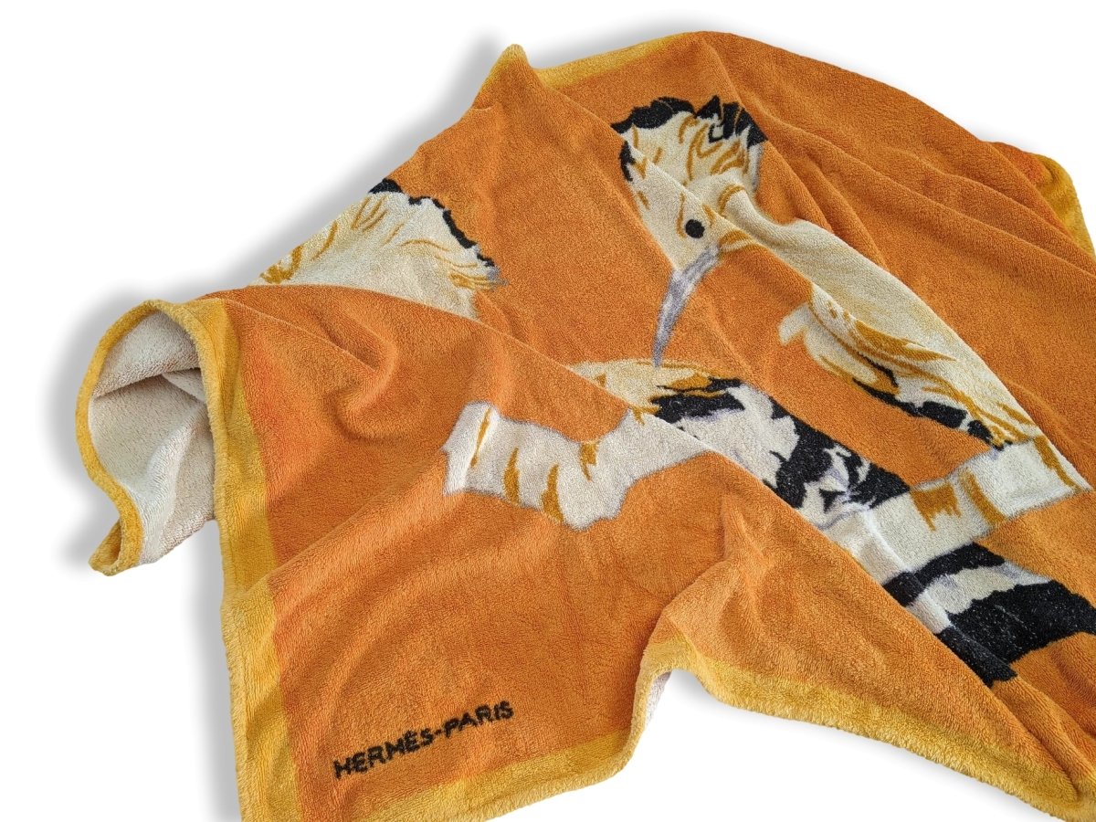 Hermes Vintage 1990cms Les Huppes Birds Beach Towel Inspired by Xavier de Poret, Rare! - poupishop
