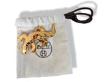 Hermes Vintage 1990cms Plated Yellow Gold LIZARD- GECKO Belt Buckle 32mm, Rare! - poupishop