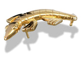 Hermes Vintage 1990cms Plated Yellow Gold LIZARD- GECKO Belt Buckle 32mm, Rare! - poupishop