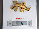 Hermes Vintage 1990cms Plated Yellow Gold LIZARD- GECKO Belt Buckle 32mm, Rare! - poupishop