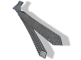Hermes Vintage 60s Noir/Blanc/Vert Silk Tie Silk 7,5 cm/2.95", Retro look! - poupishop