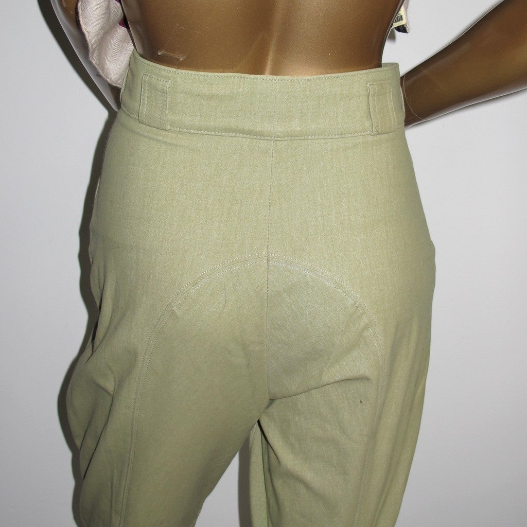 Hermes Vintage Anis Ladies Horse Riding Breeches Jodhpurs Sz40 - poupishop