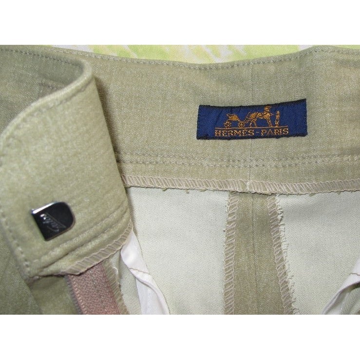 Hermes Vintage Anis Ladies Horse Riding Breeches Jodhpurs Sz40 - poupishop