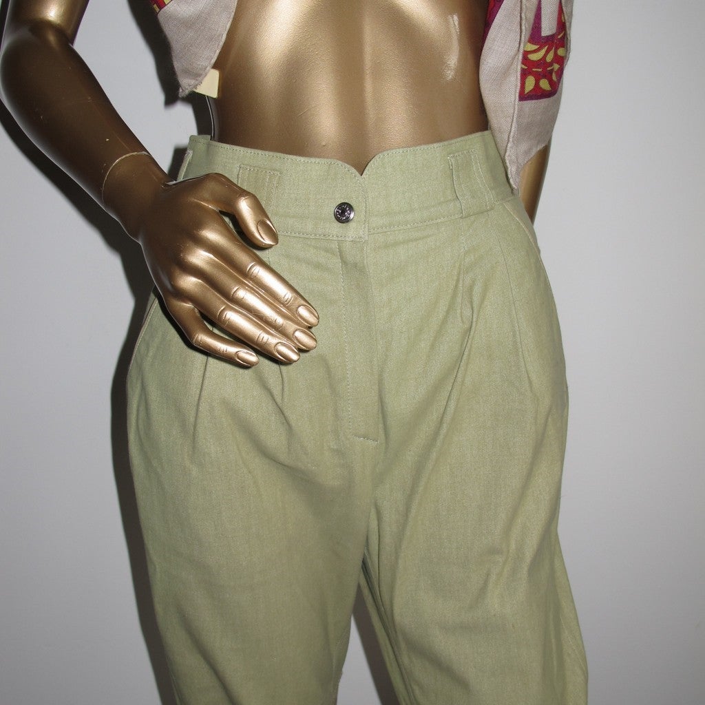 Hermes Vintage Anis Ladies Horse Riding Breeches Jodhpurs Sz40 - poupishop