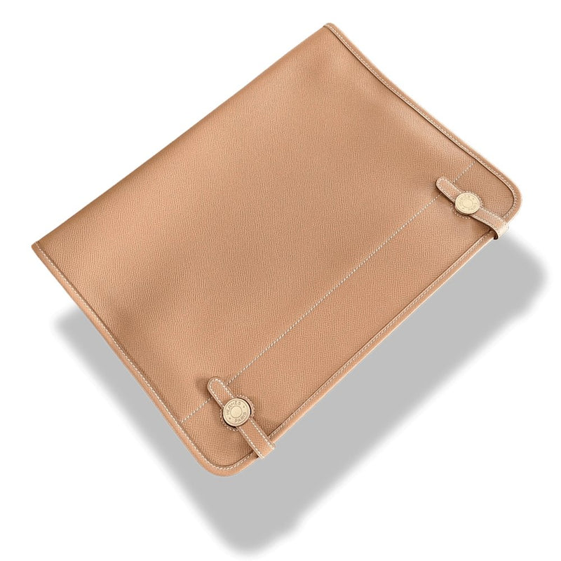 Hermes Vintage Beige Epsom PORTE-DOCUMENTS SELLIER Briefcase Notebook GM Pochette, BNIB! - poupishop