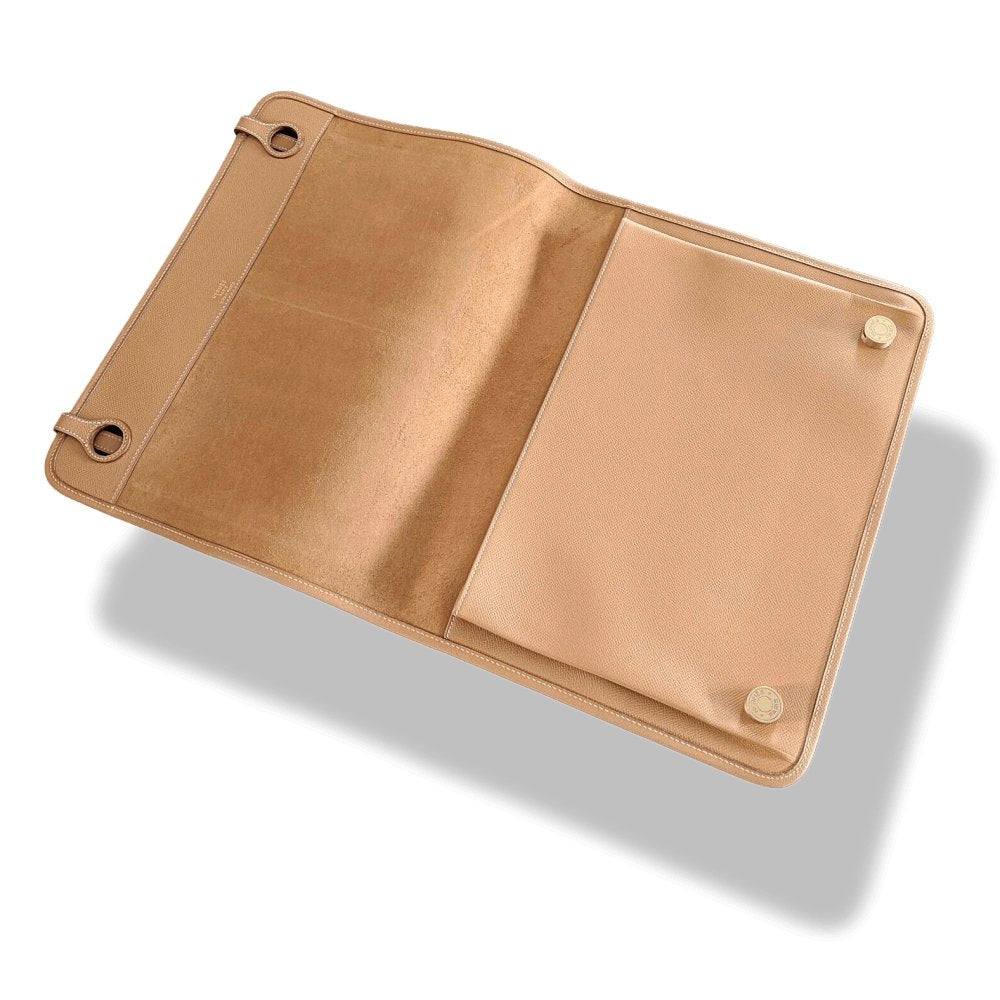 Hermes Vintage Beige Epsom PORTE-DOCUMENTS SELLIER Briefcase Notebook GM Pochette, BNIB! - poupishop