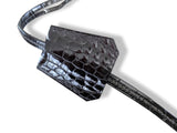 Hermes Vintage Black Crocodile Clochette with 2 KEYS 017 without Cadenas, RARE! - poupishop