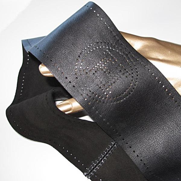 Hermes Vintage Black Lambskin Perforated H Belt - poupishop