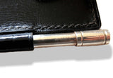 Hermes Vintage Black Vintage Crocodile Agenda Cover Mini 1 Pin with Silver Mechanical Pencil, Mint! - poupishop