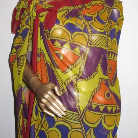 Hermes Vintage Fish Batik Cotton Pareo - poupishop