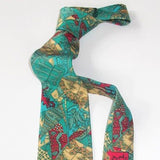 Hermes Vintage Green Etendards et Bannieres Twill Silk Tie, Nr 7286 MA - poupishop