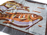 Hermes Vintage Grey/White/Orange FISH MOSAICS Tapis de Plage Terry Beach Towel 150 x 90cm cm - poupishop