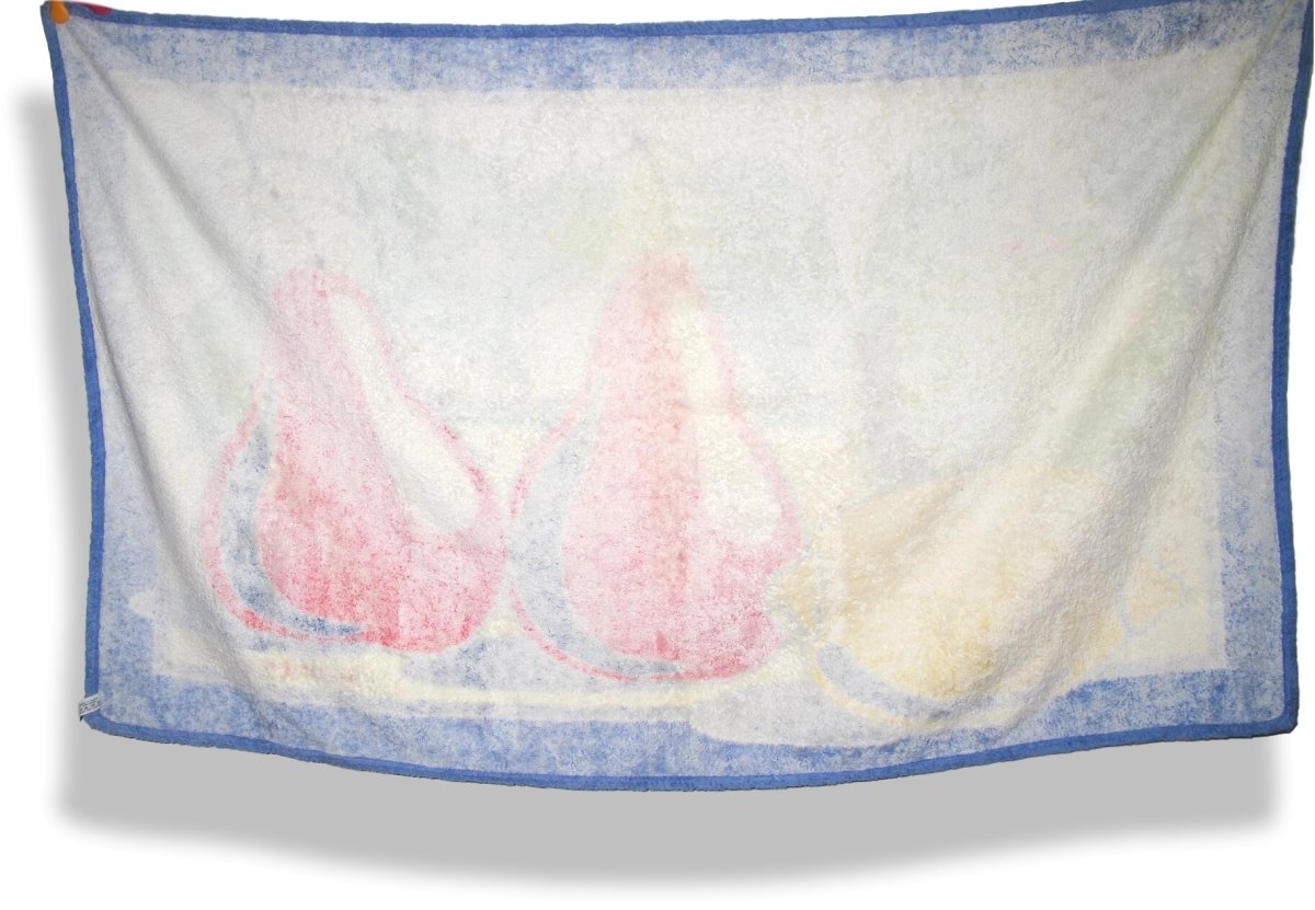 Hermes Vintage Lavande/Blanc/Multi FRUITS Tapis de Plage Terry Beach Towel 150 x 90cm cm - poupishop