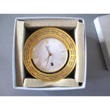 Hermes Vintage mechanical Desk Clock Heures du Monde GM, Box! - poupishop