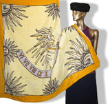Hermes Vintage Pale Yellow Cadran Solaire Sundial Cotton Terry Beach Towel 150 x 180 cm (The biggest Model), Retail $1200! - poupishop