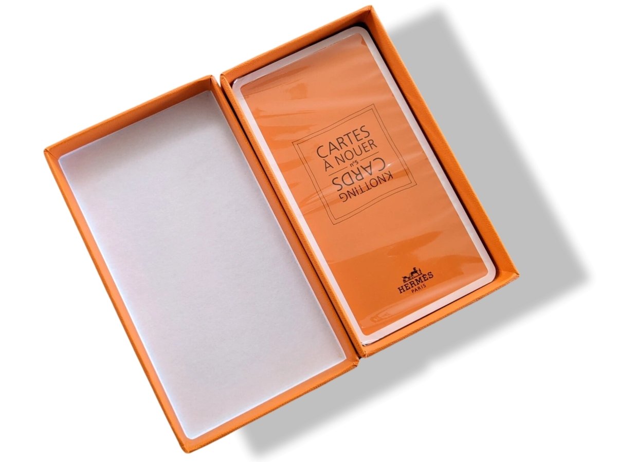 Hermes Vintage Papier Knotting Cards in Box, New! - poupishop