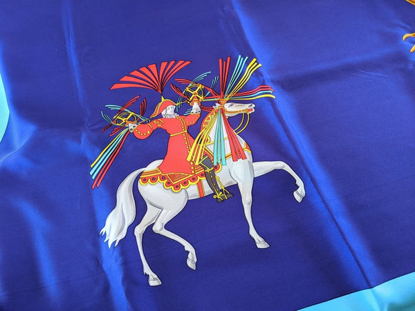 Hermes Vintage Special Issue 150 ans FEUX D'ARTIFICE 1837 - 1987 FLAG DRAPEAU 100% Silk, Very Rare and Exceptional! - poupishop