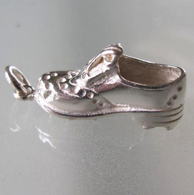 Hermes Vintage Sterling Silver 925 Golf Shoe Mini Charm, Box! - poupishop