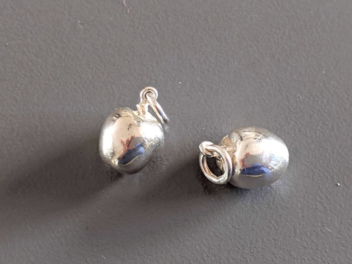 Hermes Vintage Sterling Silver 925 lot of 2 Apple Charms, Rare! - poupishop