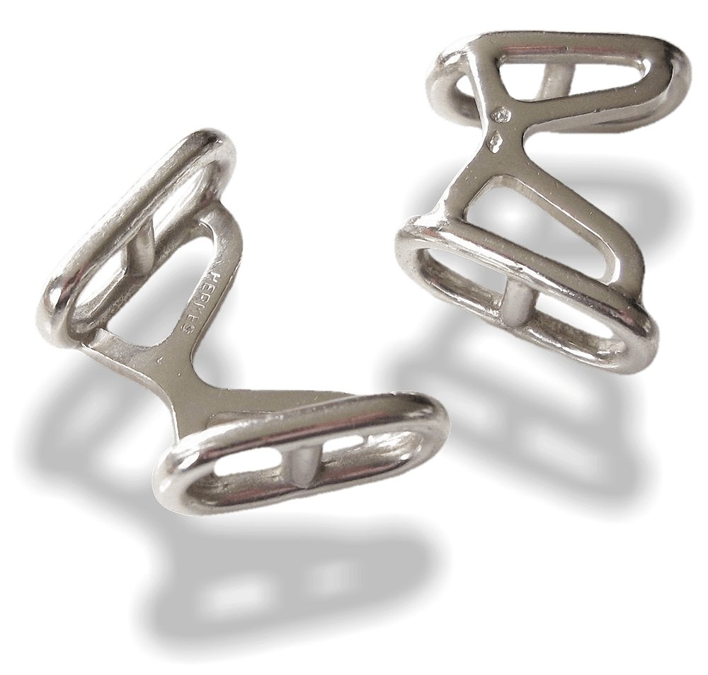 Hermes Vintage Sterling Silver Chaine D'ancre Maillon Cufflinks, Mint in Box! - poupishop