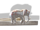 Hermes Vintage Sterling Silver Guillochee ELEPHANT Tie Pin, RARE in Box! - poupishop