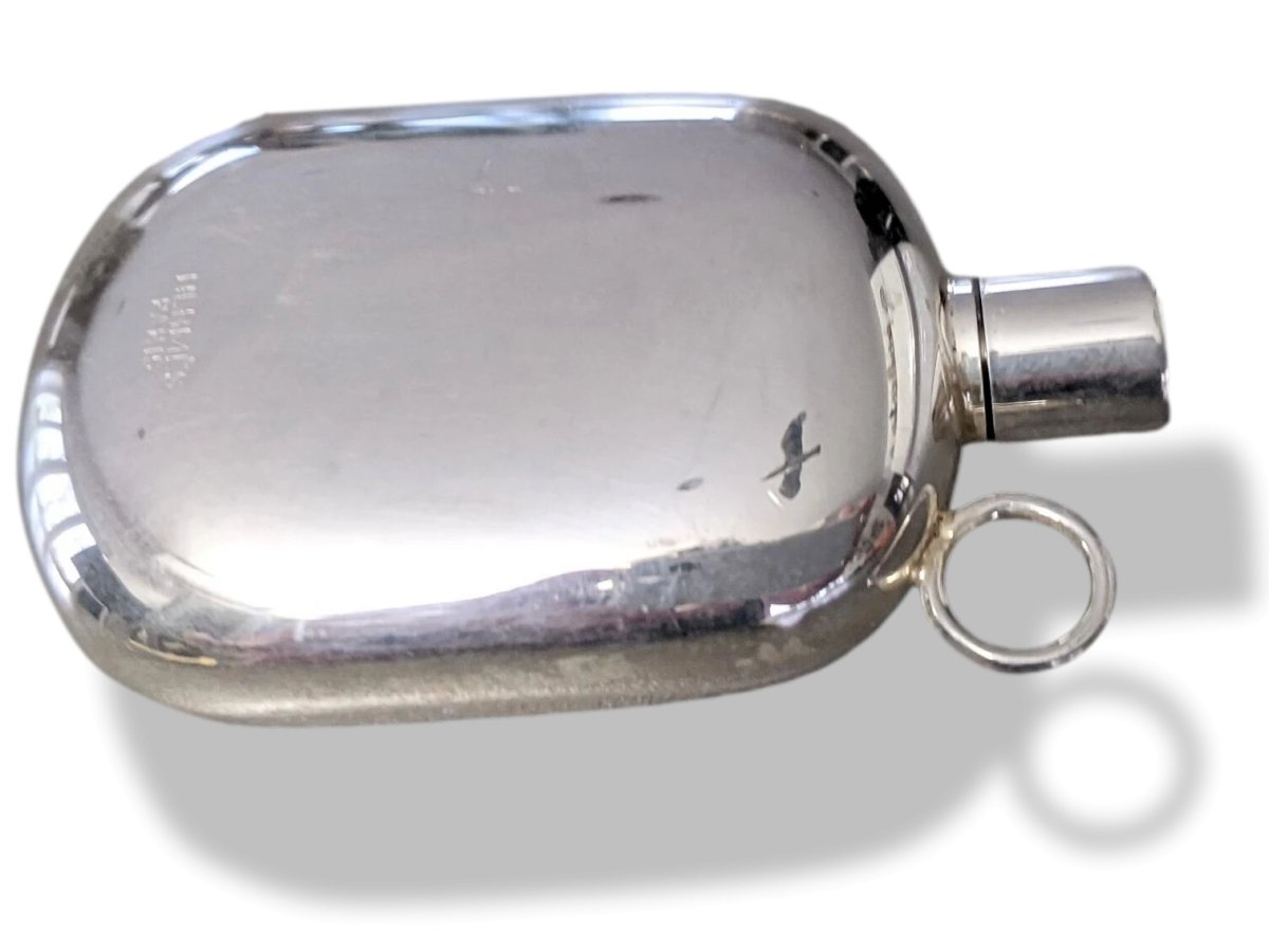 Hermes Vintage Sterling Silver PERFUME FLASK PENDANT 5,5 x 3,5 cm, Lovely Ancient Look! - poupishop