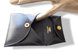 Hermes Vintage Unisex Black Box Leather BASTIA Coin Pocket with Press Stud - poupishop