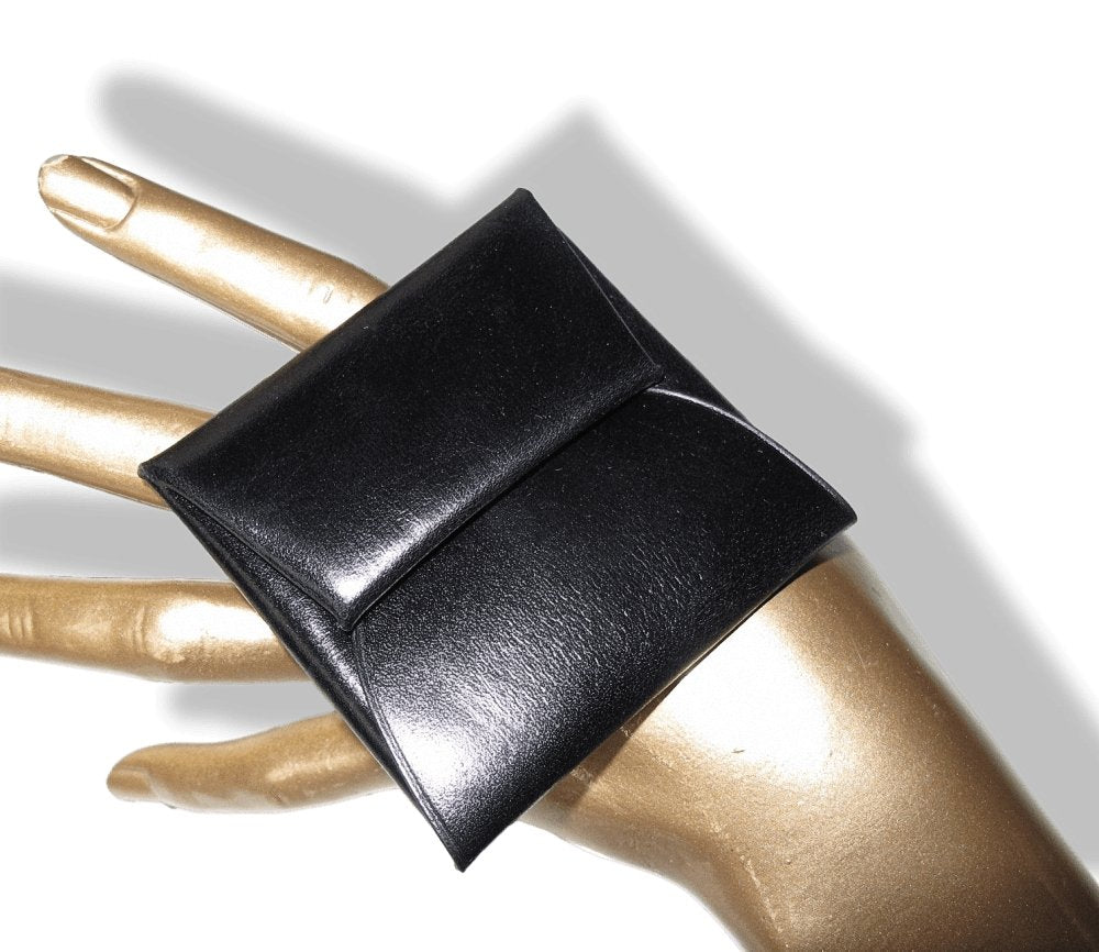 Hermes Vintage Unisex Black Box Leather BASTIA Coin Pocket with Press Stud - poupishop