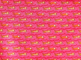 Hermes Vintage Vibrant Pink/Orange Tiger following a Monkey Twill Gavroche Pocket Scarf 45 CM - poupishop