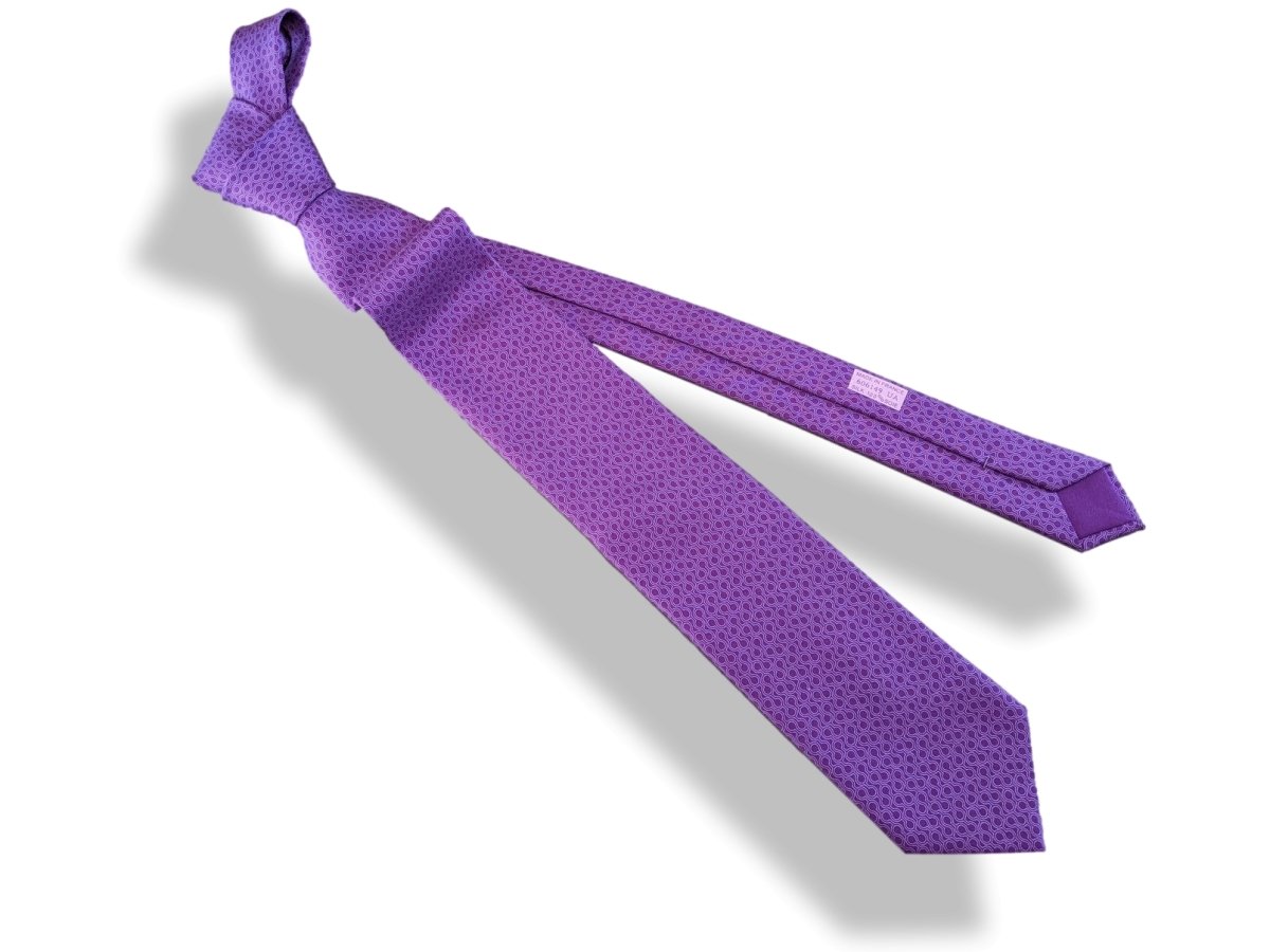 Hermes Violet Special Issue for Alzheimer's Association Twill Silk Tie 9 cm Nr. 606149 UA, New! - poupishop